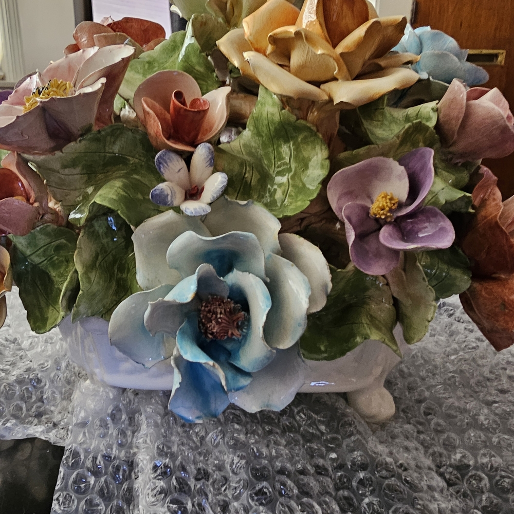 Blue and Purple Faux Floral Accents Made In Italy